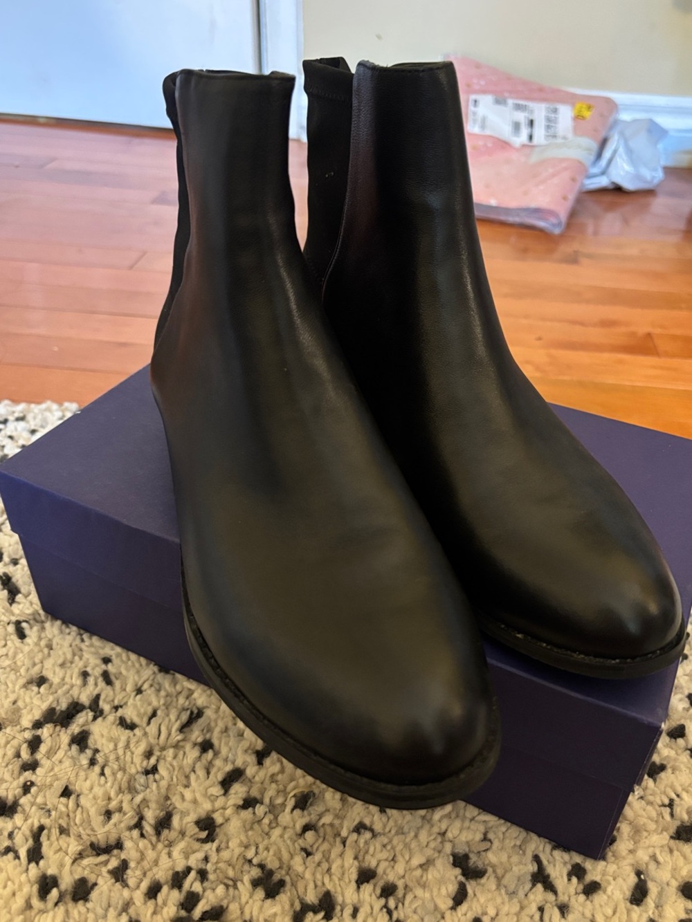 Men's Black Leather Chelsea Boots - Classic Slip-On